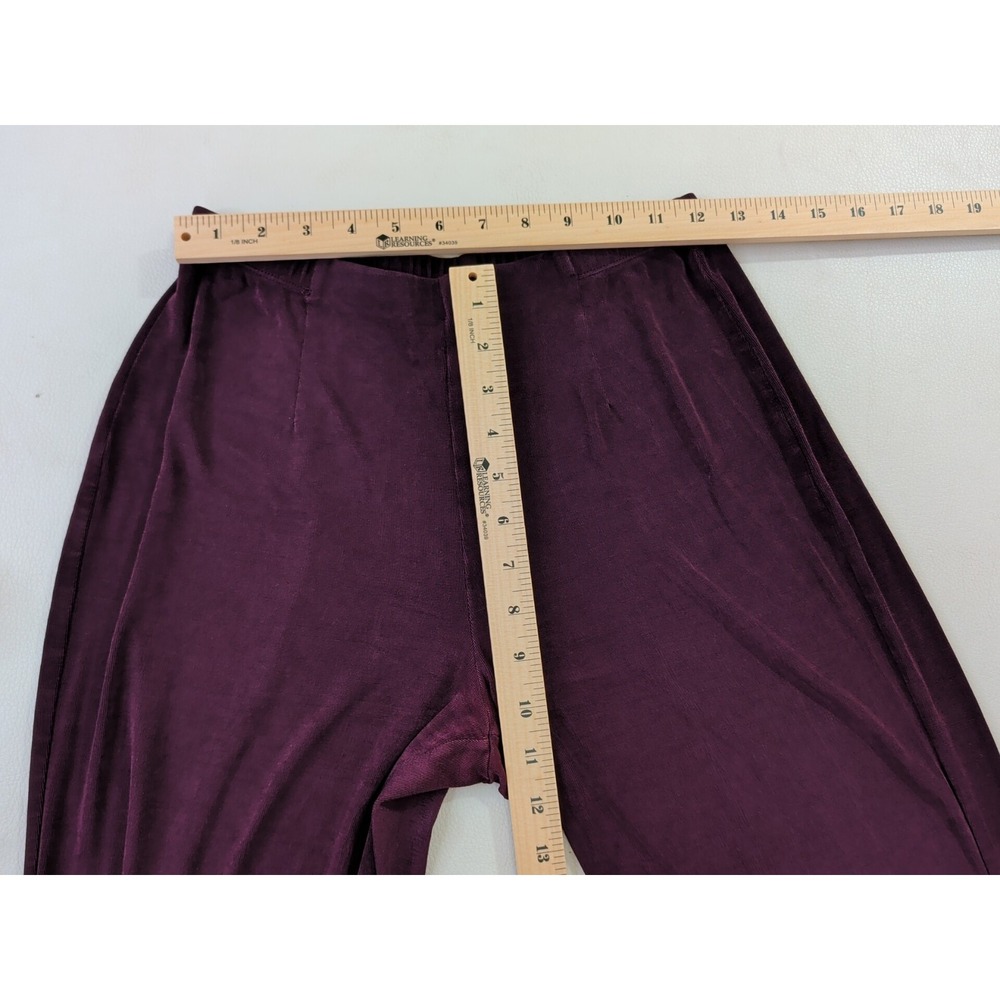 Chicos Travelers Pull On Pants Size 0 Small Short‎ Burgundy Stretch Slinky - Picture 6 of 9